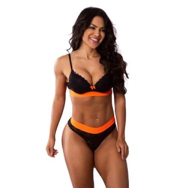 Imagem de Conjunto Sutiã com Bojo e Calcinha Fluor Lingerie Sexy Feminina Colori