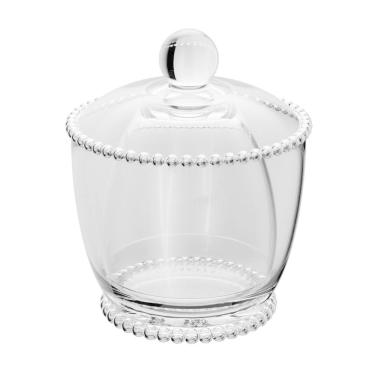 Imagem de Manteigueira Francesa de Cristal Pearl Bolinha Transparente 11x10,5cm Wolff
