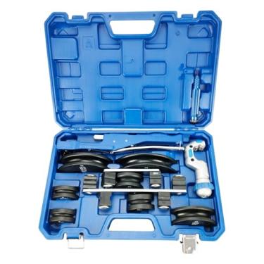 Imagem de Kit curvador de tubos cobre alumínio profissional com cortador escareador caneta CT-999 bitolas 1/4" 5/16" 3/8" 1/2" 5/8" 3/4" 7/8" maleta ferramenta exclusiva Curvatura de 90° HVAC serviços pesados