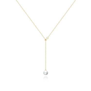 Imagem de Zeffy Colar feminino de pérolas douradas/banhado a prata 14 quilates, gargantilha de pérola, brincos de pérolas, pulseiras de pérolas, casamento, moderno, conjunto de joias de ouro para presentes