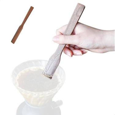 Imagem de watchget Colher de prensa francesa para sifone, de madeira, 24 cm, agitador reutilizável para cafeteira