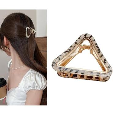 Imagem de 1 grampo de cabelo geométrico chique acetato, grampos de cabelo franceses para mulheres, grampo de cabelo antiderrapante forte, acessório de penteado casual - preto e branco