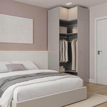 Imagem de Guarda-Roupa Modulado de Canto 2 Peças 2 Portas Jade CabeCasa MadeiraM