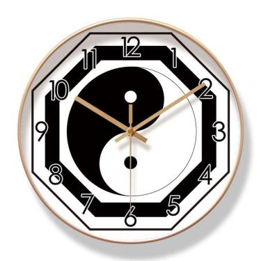 Imagem de Relógio de parede Yin Yang 30 cm de quartzo silencioso sem tique-taque