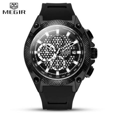Imagem de Relógio Masculino Megir 2127 à Prova D'água Preto