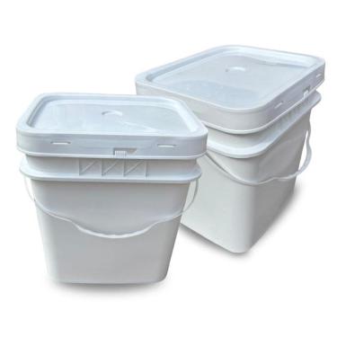 Imagem de Balde Branco Grande De 16L Retangular - 2 Pçs