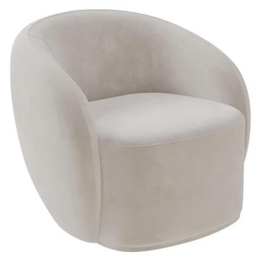Imagem de Poltrona Para Sala De Estar Giratória Orgânica Garbin Z08 Veludo Bege - Mpozenato