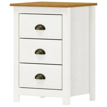 Imagem de Mesa De Cabeceira 3 Gav Madeira Maciça 46 Cm 9130 Branco Freijo Milani Store