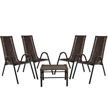 Imagem de Jogo Com 4 Cadeiras E Mesa De Centro Canadá Cor Argila