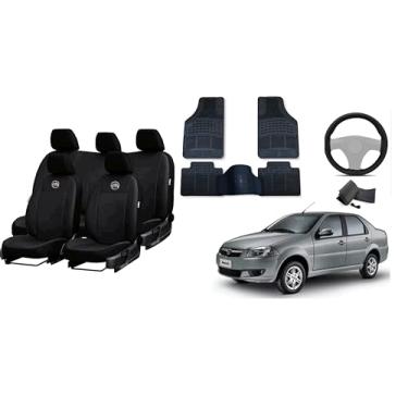Imagem de Capa de couro + Tapete 5 peças + Capa de volante para Fiat siena 02-07