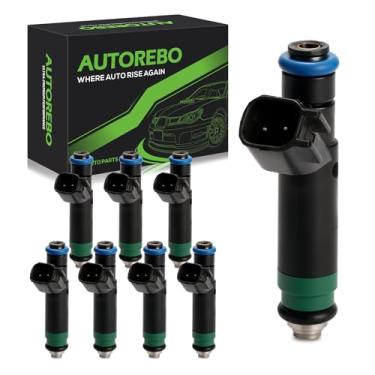 Imagem de Conjunto de 8 injetores de combustível FJ475 compatíveis com Chrysler Aspen Dodge Ram 1500 Durango Dakota Jeep Grand Cherokee Commander Mitsubishi Raider 4.7L V8# Substitui 53032704AC 53032704AB