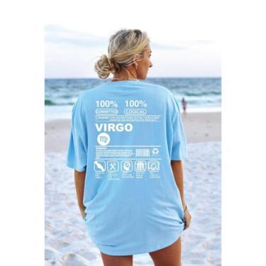 Imagem de Camiseta Oversized Feminina Estampa Virgo 515 Básica Larga Soltinha Ur