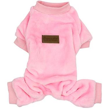 Imagem de Parisian Pet Pijama Pink Dog – Calça de lã elástica – Lavável na máquina – GG