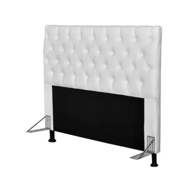 Imagem de Cabeceira Cristal 90 Cm Cama Box Solteiro Corino Branco