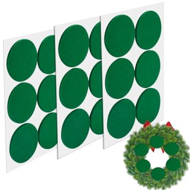 Imagem de 18 peças de protetor de porta de guirlanda adesivo de feltro verde almofadas protetoras de Natal antiderrapante para porta de guirlanda de suporte para evitar danos à porta da frente para decoração de