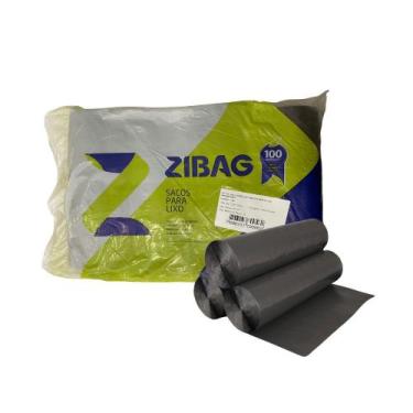 Imagem de Saco de lixo preto 100 litros Rolo reciclado Reforçado Zibag com 100 u