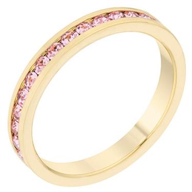 Imagem de Kate Bissett Elegante pedra do mês de nascimento empilhável Swarovski Crystal Eternity Bands, Cristal