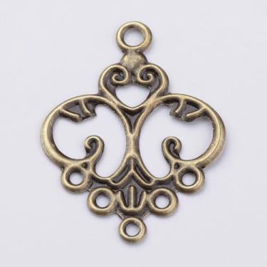 Imagem de 20 peças de componentes de lustre de bronze antigo, elos de losango, elos com laços para pulseira, colar, fabricação de joias e artesanato