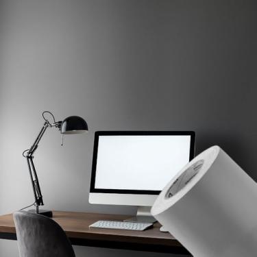 Imagem de Papel de Parede PREMIUM 10 metros = 2 Rolos de 5m X 45cm Cinza Papel Adesivo para Móveis Cinza Texturizado