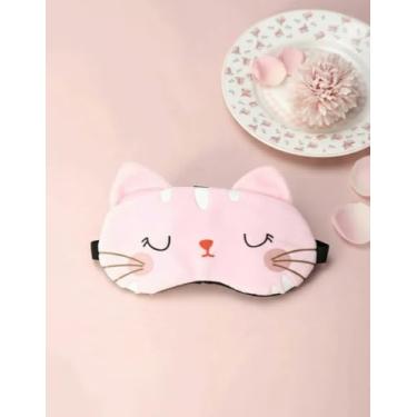 Imagem de Mascara de Dormir 3D Tapa Olho Para Dormir Mascara De Olhos Coleção Gatinha e Sapinho Infantil e Adulto Venda Macia, Confortável E Fofa (Gatinha Rosa)