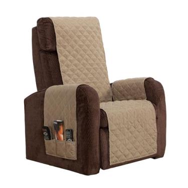 Imagem de Capa Protetora de Poltrona Classic, Matelada, 1 Lugar, 210x190cm, Poliéster, com Bolsos Laterais, Face Única (Cáqui)