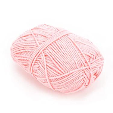 Imagem de Acouto Fio de crochê de Algodão Macio para a Pele, tricô para Roupas Infantis - Fio Grosso Em Rosa Vibrante, Ideal para Criar Chapéus, Cachecóis, Sapatos e Suéteres - para Bebês Sem Alergia (Rosa)