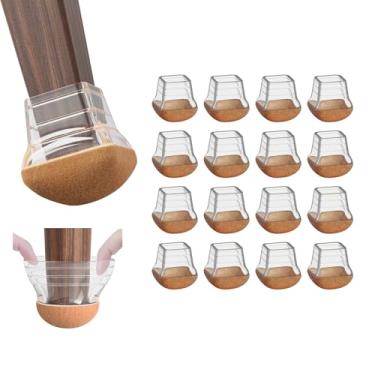 Imagem de Capa protetora de perna de mesa e cadeira, tampas de perna, almofada de feltro, evita arranhões no piso silencioso, silicone antiqueda, compatível (formato de perna) redondo, quadrado (quadrado