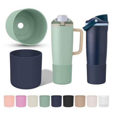 Imagem de KGULQ Bota superior de 2 peças, compatível com Owala Freesip Sway, 850 g e 1,134 g, alta antiderrapante, evita arranhões, capa protetora para garrafa de água e copo Sway