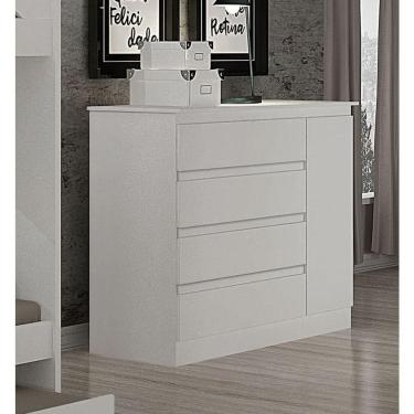 Imagem de Cômoda Para Quarto Com Sapateira 4 Gavetas - 045-neve - Star Móveis