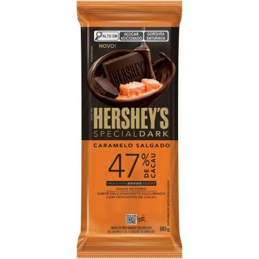 Imagem de Barra de Chocolate Meio Amargo 47% Cacau Caramelo Salgado Hershey's Special Dark 80g