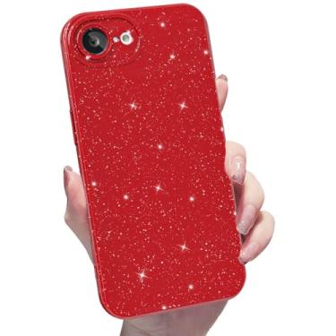 Imagem de Finyosee Capa brilhante para iPhone 16e, linda capa de silicone brilhante, brilhante, fina, fina, brilhante, capa protetora de borracha de gel de TPU macio para mulheres e meninas de 6,1 polegadas