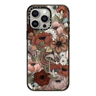 Imagem de CASETiFY Capa Impact para iPhone 15 Pro Max [4x proteção de grau militar contra quedas de 2,5m/compatível com Magsafe] – Floresta de florais por KT's Canvases – Preto/Transparente