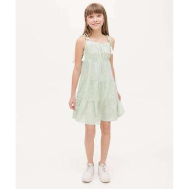 Imagem de Vestido Juvenil Estampa Flores Tassel Marisa Tam 10 a -55036, 10, Verd