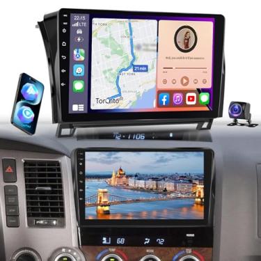 Imagem de [2+64] Rádio automotivo Volxcereo para Toyota Tundra 2007-2013 Sequoia 2008-2018, tela sensível ao toque Android de 10,1 polegadas com câmera de backup Carplay/Android Auto, GPS, WiFi, Bluetooth, SWC