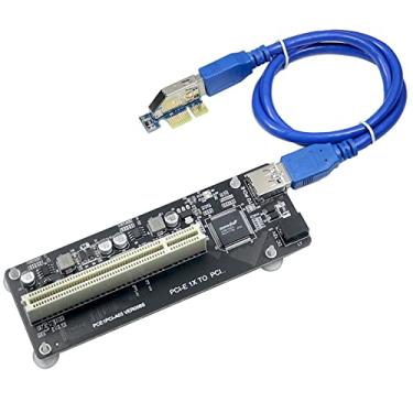 Imagem de Placa Adaptadora PCIe para PCI Conversor Express x1 Extensor PCI-e com Cabo USB3 0 de Som Desktop