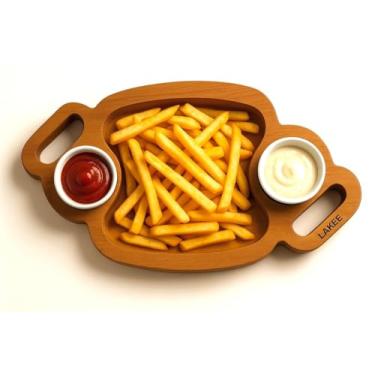 Imagem de Petisqueira em Madeira Muiracatiara com 2 Cerâmicas – Lakee Design