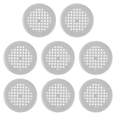 Imagem de PATIKIL Tampa de saída de ar redonda de 1,4 polegadas (45 mm), 8 peças de plástico circular Soffit exaustão orifício de malha capa de grade de ventilação para banheiro, escritório, casa, cozinha