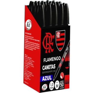 Imagem de Caneta Esferográfica, Kit, Flamengo, 1,0 mm, Azul, Caixa com 50
