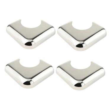 Imagem de Generic Conjunto de 4 Cantoneiras de Substituição para Mesa de Bilhar - Peças Resistentes e Resistentes para Mesa de Sinuca - Amortecedores Metálicos e, Prata