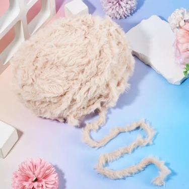 Imagem de 1 novelo de poliéster macio e grosso imitação de lã de vison de 13 mm PapayaWhip fio de poliéster fofo para artesanato faça você mesmo, xales, cobertor, cachecol, crochê, bordado, cerca de 100 g