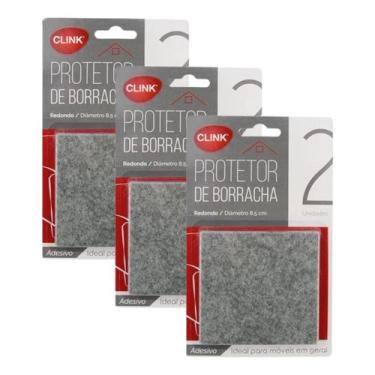 Imagem de Protetor de Feltro Quadrado Adesivo Móveis Clink Kit 6 Peças