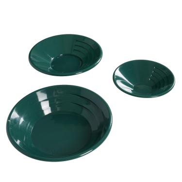 Imagem de Acouto Conjunto de Panelas de Ouro de 3 Unidades para Mineração de Ouro - Panelas Panorâmicas de Leves e Verdes - Inclui Tamanhos de 10,43 pol., 13,98 pol. e 14,96 Iniciantes Perfeitos e