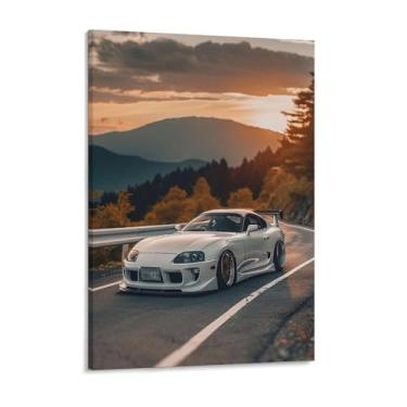 Imagem de HouLaiZhe Carro esportivo japonês Sup Sunrise pôsteres tela estética decoração de sala de parede impressões de parede sala de galeria decoração de parede para quarto sala de estar escritório 18 x 24