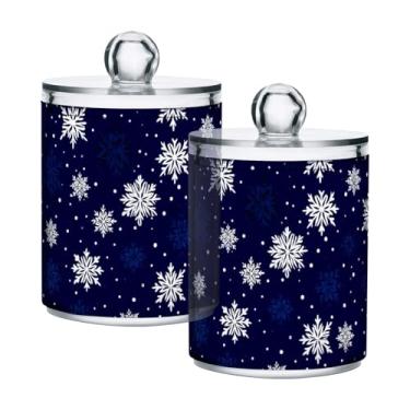 Imagem de Qilmy Qtip Suporte de 400 ml, frasco de armazenamento de boticário de plástico transparente com tampa, dispensador de recipiente de banheiro para bola de algodão, cotonete, fio dental, pacote com 2