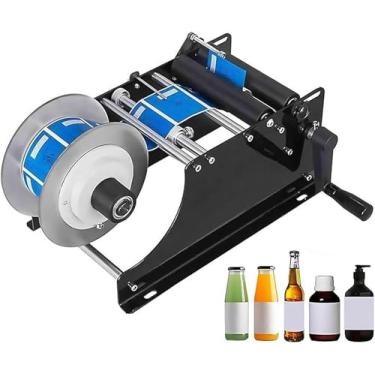 Imagem de DTEYSD Rodada manual, etiquetadora aplicadora de etiquetas, impressora de embalagem de etiquetas com alça, dispensador de etiquetas ajustável