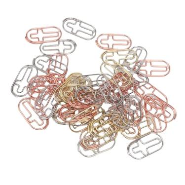 Imagem de Brrnoo Clipes de Papel de Fio de Ferro Metálico, Clipes Decorativos de Galvanoplastia Coloridos para Material de Escritório Doméstico Escolar, Com Revestimento Resistente Ao Desgaste