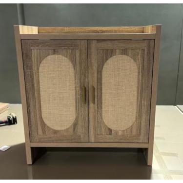 Imagem de Panana Armário de sapatos estilo fazenda de 5 camadas, sapateira independente de madeira com 2 portas e prateleiras ajustáveis, organizador de armazenamento de sapatos para armário de entrada e