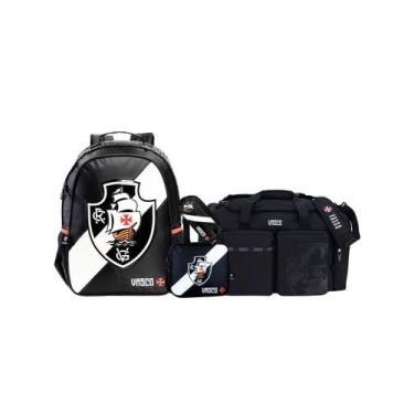 Imagem de Kit Vasco Mochila Costas + Lancheira + Estojo + Bolsa Viagem - Xeryus