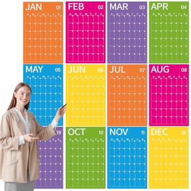 Imagem de Calendário de parede grande sem data 2026 calendário de parede vertical reutilizável de 12 meses 61 cm x 40 cm 2026 grande planejador mensal em branco para escritório, casa, escola, sala de aula