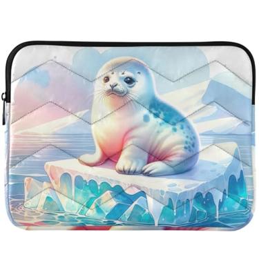 Imagem de Capa protetora para laptop com estampa de animais polares fofos, capas e capas para notebook com estampa de animal universal de 13 polegadas para laptop de 14 polegadas